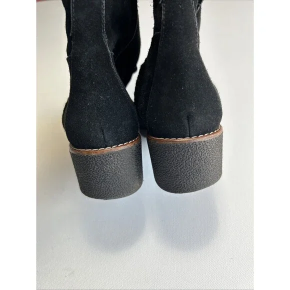 Coach Janelle Turnlock Black Suede & Shearling Boot Size 6.5B - Picture 15 of 16